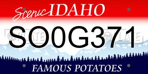 SO0G371 Idaho License Plate
