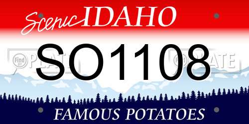 SO1108 Idaho License Plate