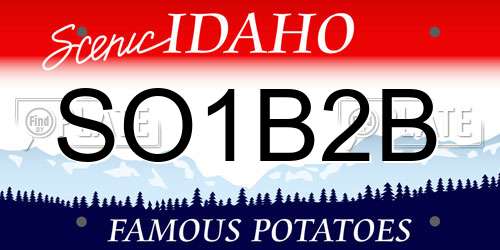 SO1B2B Idaho License Plate