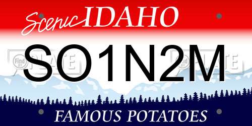 SO1N2M Idaho License Plate