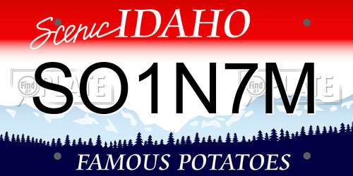 SO1N7M Idaho License Plate