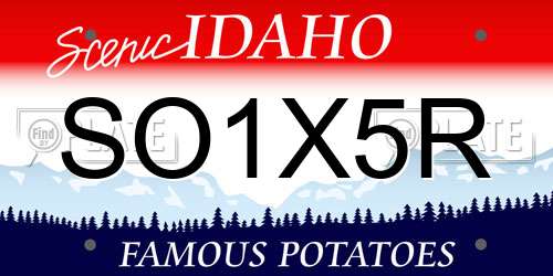 SO1X5R Idaho License Plate