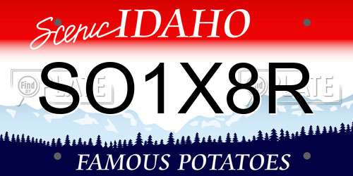 SO1X8R Idaho License Plate