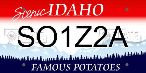 SO1Z2A Idaho License Plate