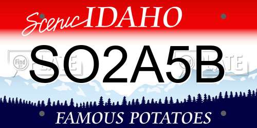 SO2A5B Idaho License Plate