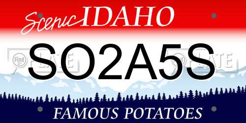 SO2A5S Idaho License Plate