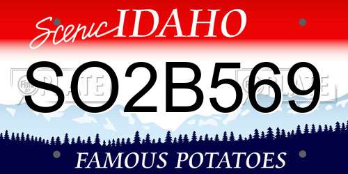 SO2B569 Idaho License Plate