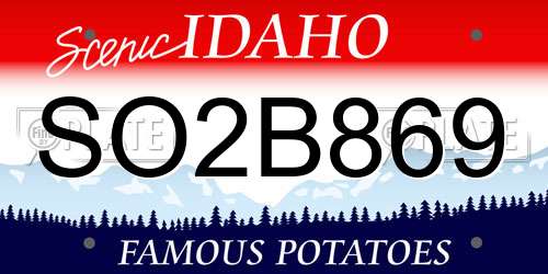 SO2B869 Idaho License Plate