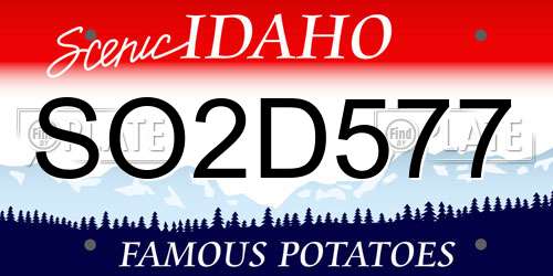 SO2D577 Idaho License Plate