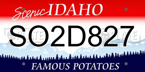 SO2D827 Idaho License Plate
