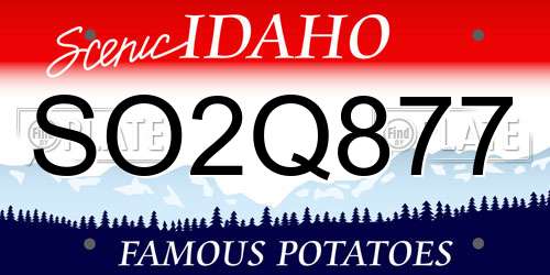 SO2Q877 Idaho License Plate