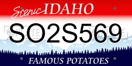 SO2S569 Idaho License Plate