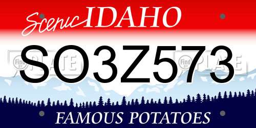 SO3Z573 Idaho License Plate