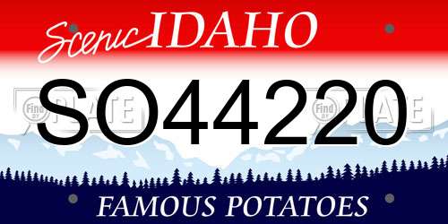 SO44220 Idaho License Plate