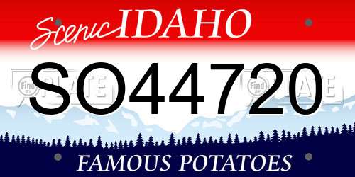 SO44720 Idaho License Plate