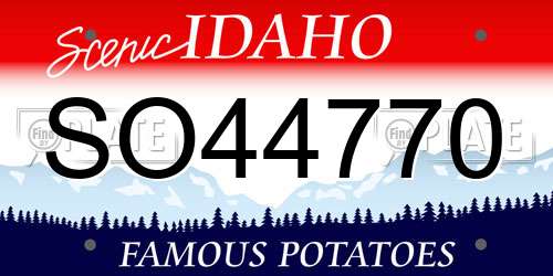 SO44770 Idaho License Plate