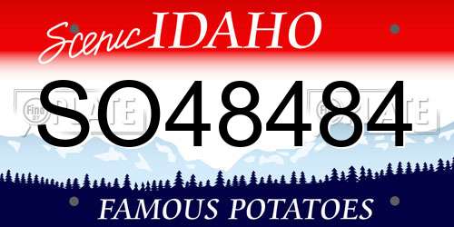SO48484 Idaho License Plate