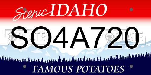 SO4A720 Idaho License Plate