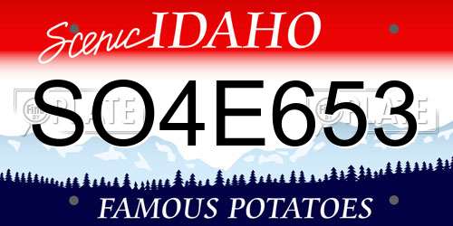 SO4E653 Idaho License Plate