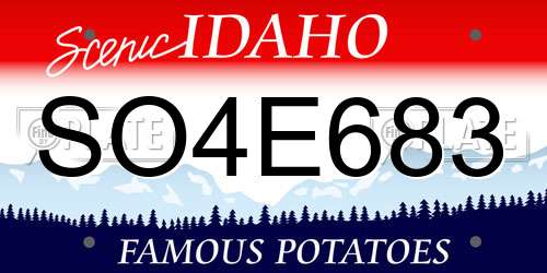 SO4E683 Idaho License Plate