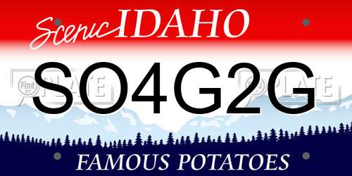 SO4G2G Idaho License Plate