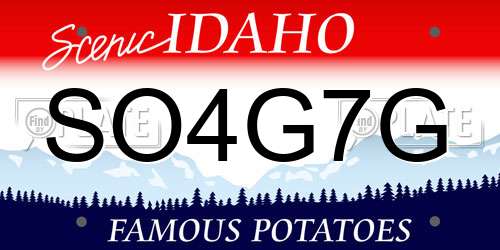 SO4G7G Idaho License Plate