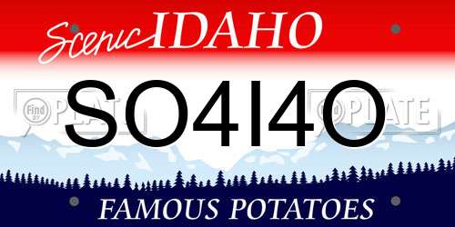 SO4I4O Idaho License Plate