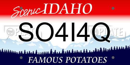 SO4I4Q Idaho License Plate