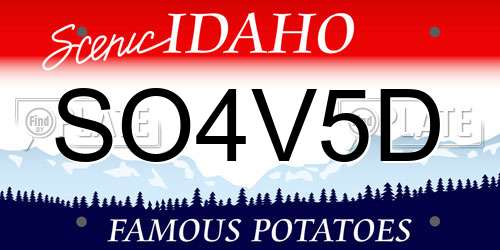 SO4V5D Idaho License Plate