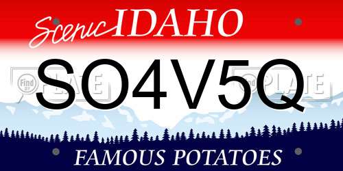 SO4V5Q Idaho License Plate