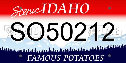 SO50212 Idaho License Plate
