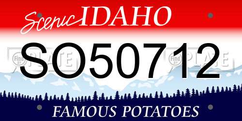 SO50712 Idaho License Plate