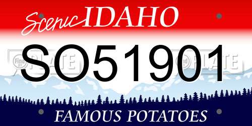 SO51901 Idaho License Plate
