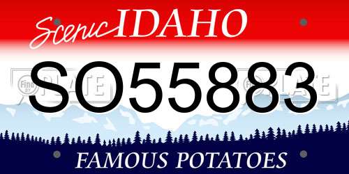 SO55883 Idaho License Plate