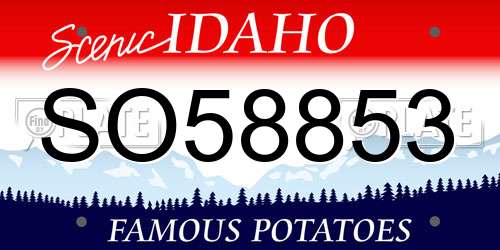 SO58853 Idaho License Plate