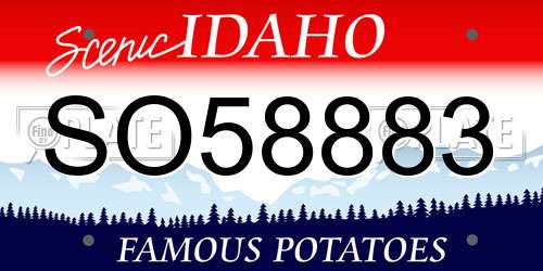 SO58883 Idaho License Plate