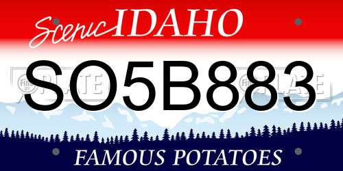 SO5B883 Idaho License Plate