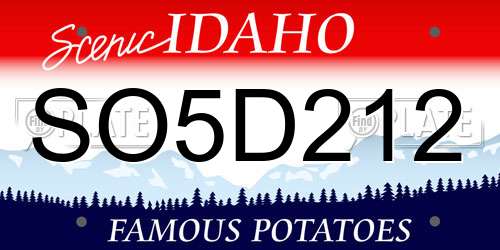SO5D212 Idaho License Plate