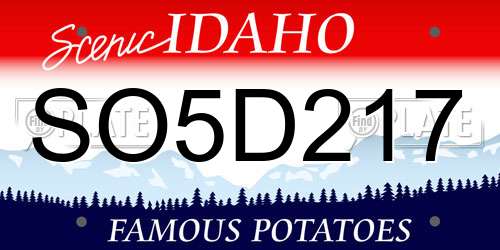 SO5D217 Idaho License Plate