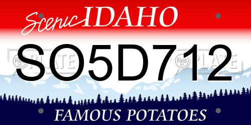SO5D712 Idaho License Plate