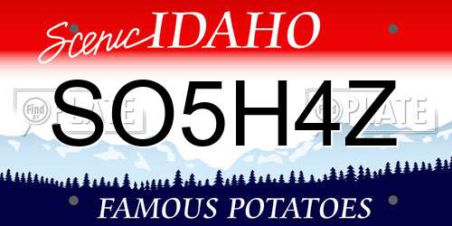 SO5H4Z Idaho License Plate