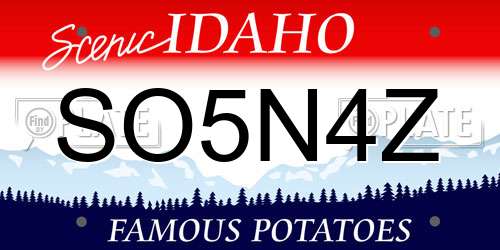 SO5N4Z Idaho License Plate