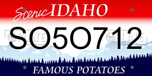 SO5O712 Idaho License Plate
