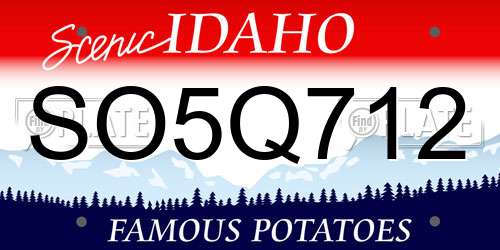 SO5Q712 Idaho License Plate