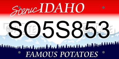 SO5S853 Idaho License Plate