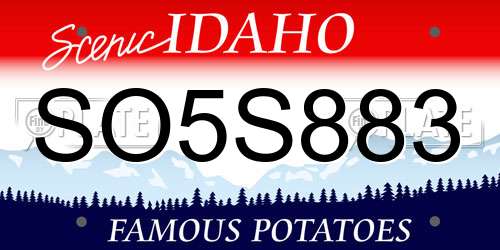 SO5S883 Idaho License Plate