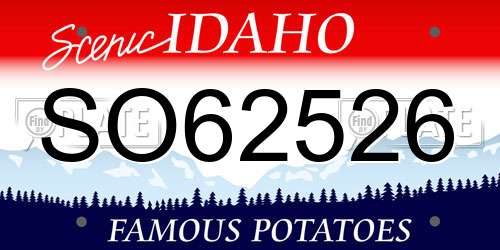 SO62526 Idaho License Plate