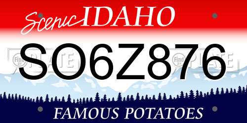 SO6Z876 Idaho License Plate