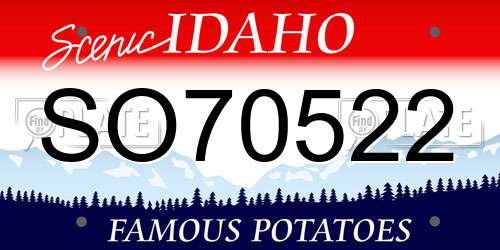 SO70522 Idaho License Plate