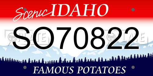 SO70822 Idaho License Plate